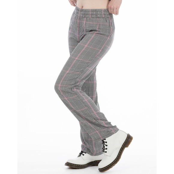 New PJ SALVAGE Plaid Pants Black White Red Super Soft Comfortable Stretch M